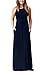KORSIS Women's Summer Casual Loose Sleeveless Racerback Long Maxi Swing Dresses with Pockets Navy Blue XL