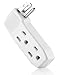 Yubi Power Three Outlets Grounding Adapter Vertical Wall Tap Adapter Double Sided - ETL Listed - Three Pack