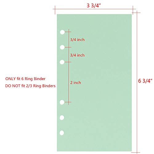 6-Ring A5 Binder/Planner Refill Paper, 6 Hole Refillable Inserts Loose Leaf Paper for Binder Notebook Diary Traveler Journal, 8 1/4 x 5 5/8 Inches,50 Sheets/100 Pages,Blank - Thumbnail 3