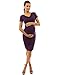 PattyBoutik Mama Cowl Neck Short Sleeve Maternity Dress (Medium Purple Small)