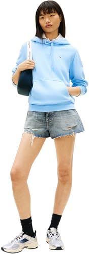 Sweat à Capuche Tjw Reg S Flag Dw0Dw19958 pour Femme, Bleu (Bleu poudré Clair), L