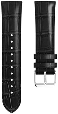 MyRBT Watch Band for Huawei TalkBand B5. 18mm Classic Genuine Leather Bands Crocodile Pattern Replacement Bands Wristbands Straps Accessories for Huawei B5 Smart Watch Women Men (Black)