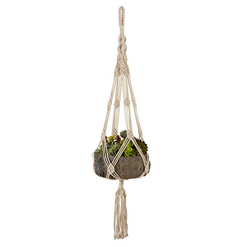 Macrame Plant Hangers, Hanging Basket, Hanging Plant Holder, Bohemian Decor, Plant Pots Indoor, Hanging planters for Indoor Plants, Outdoor Plant Hangers, Natural Cotton Handmade Indoor Planter