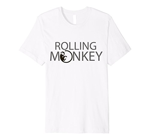 Mens Rolling Monkey BJJ t-shirt Large White
