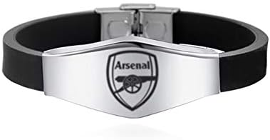 YTBLF Stainless Steel Silicone Football Sports Bracelet, Champions League, Premier League, La Liga, Bundesliga Club, Barcelona Real Madrid Stainless Steel Bracelet