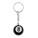 MagiDeal 16 Pieces Eight (8) Ball Key Chains / Billiards Pool Key Chain 25mm Black