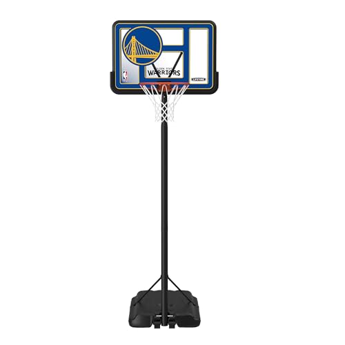 Lifetime NBA Golden State Warriors Portable Basketball Hoop, Adjustable Height 7.5-10 Ft, 44 Inch Shatterproof Fusion Backboard, Base with Wheels Image