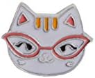3 Style Cat Enamel Pins Set Cute White Balck Red Glasses Cat Brooch Pin Dress Hat Badge Jewelry Animal Brooches For Women