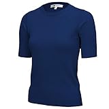 Women's Daily 1/2 Sleeve Slim-Fit Pullover Sweater Vintage Inspired MK3664-NAV-M Navy