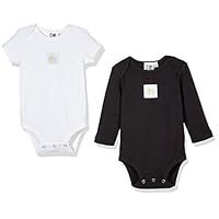 Silly Apples Baby Toddler Boys or Girl 2-Piece Black and White Onesies Bodysuit Outfit Set (9M)