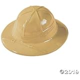 Kids Classic Beige Pith Helmet Jungle Safari Birthday Party-Set of 12