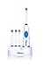 Wellness Oral Care Battery Powered Oscillating Family Electric Toothbrush with 4 Replacement Brush Heads, 2 AA Batteries and Countertop Holder