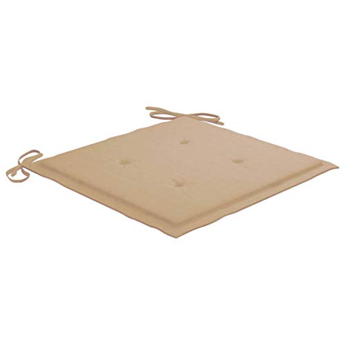 vidaXL Teak Massiv Schaukelstuhl mit Beige Kissen Schaukelsessel Gartenmöbel Stuhl Sessel Relaxstuhl Schwingsessel Gartenstuhl Holzstuhl – Bild 7