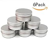 CTKcom Screw Top Round Steel Tins,Aluminum Tin Jars,4-Ounce 120 ML Gram Jar, Cosmetic Sample Containers, For Lip Balm, Salve, Crafts, Cosmetic, Candles, Storage Kit(Pack of 6)