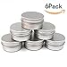 CTKcom Screw Top Round Steel Tins,Aluminum Tin Jars,4-Ounce 120 ML Gram Jar, Cosmetic Sample Containers, For Lip Balm, Salve, Crafts, Cosmetic, Candles, Storage Kit(Pack of 6)