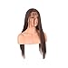 FUHSI Kanekalon Fiber 13×6 Synthetic Medium Dark Brown Color Lace Front Wig – Soft & Smooth,Straight,Comfortable & Adjustable For Perfect Fit –4# 250D 22