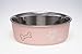 Loving Pets Bella Dog Bowls- Stainless Steel Dog & Cat Bowls - Spill Proof Dog Food Bowl, Cat Bowl, Puppy Essentials & Pet Supplies Great for Home & Travel (Medium 20-25 lbs, Paparazzi Pink)