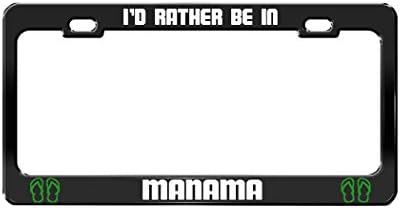 Zogpemsy I'D RATHER BE IN MANAMA Bahrain Black Auto License Plate Frame Tag Holder
