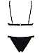 X-HERR Women's Wide Band Triangle Top Cheeky Bottom Bikini Swimsuits (Black,X-Large)