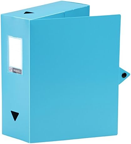 Viquel, Essential A4 Document Box, 10 cm Spine, Durable Flexible Plastic, Label Holder, Press Stud, Made in France
