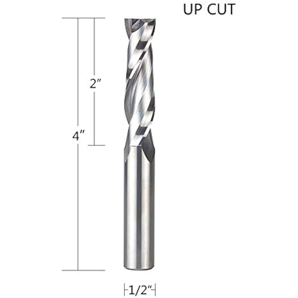 Upcut Spiral Router Bits Extra Long (4 Inch) With 1/2 Inch Shank