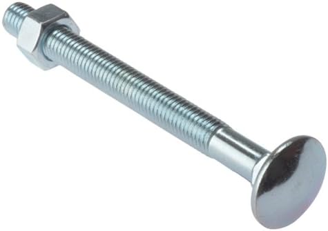 Merriway Bh Bulk Hardware 150mm Pack Of 2 3 8 Inch X 6 Inch Zinc Plated Carriage Bolt And Nut M10 X 150 Mm