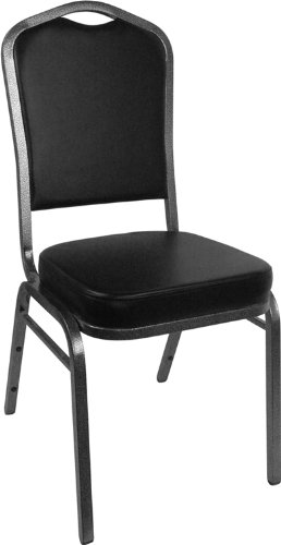 UPC 847254054386, HERCULES Series Crown Back Stacking Banquet Chair with Black Vinyl and 2.5&#39;&#39; Thick Seat - Silver Vein Frame