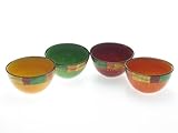 Certified International Caliente 5-1/2-Inch Ice Cream Bowl, Assorted Designs, Set of 4