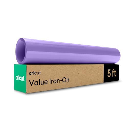 Cricut HTV Heat Transfer Vinyl | 1.5 m | Lilac | Iron-On HTV Vinyl for Fabric, Perfect for Custom T-Shirts & DIY Clothing