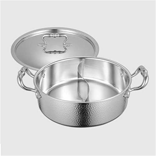 MIIKHI Stainless Steel Hot Pot Household Thickening Shabu-shabu Special Mandarin Duck Pot for Induction Cooker (Color : A, Size : 30CM) (A 28CM) (A 30CM)