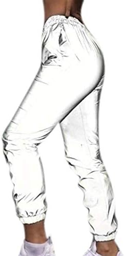 Women Winter Flash Reflective Jogger Pants Casual Streetwear Trousers