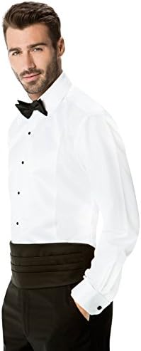 100% Cool Cotton Tuxedo Shirt - Spread Collar with Non Pleated Front - Small, 32/33