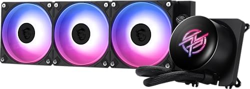 MSI MPG CORELIQUID P13 360 - AIO ARGB CPU Liquid Cooler - 360mm Radiator - LGA 1851 / AM5 Ready - IPS 2.1" LCD Screen - Triple 120mm ARGB PWM Fans - Uni Bracket - Black
