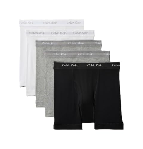 Calvin Klein Men's Cotton Classics 5-pack Boxer Brief, 2 Black, 2 Heather Grey,…