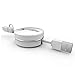 iPhone Charger, Wim Retractable Micro Usb Cable Lightning Cable 2 in 1 Sync and Charge Retractable High Speed Adapter Cable for iPhones,iPad,iPod,Android Phones (White)