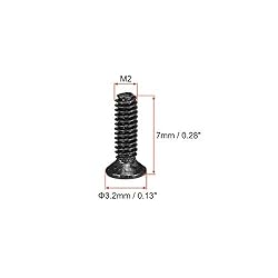 uxcell M2 x 7mm Phillips Screw Fastener Black for