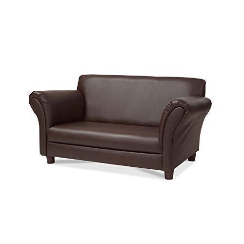 Melissa & Doug Child's Sofa, Coffee Faux Leather Children's Furniture (Kid-Sized Sofa, Sturdy Construction & Quality Materials, 34.4" H x 20.5" W x 18.3" L)