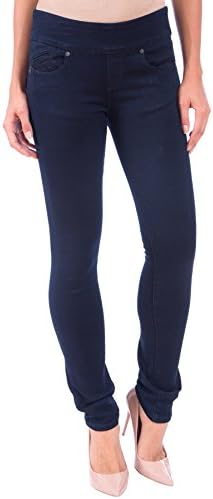Lola Jeans Women's Catherine Midrise Pull on Stretch Denim Straight Leg Jeans (Over Dye Blue, Size W36/USA W18)