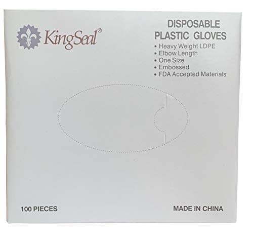 image for KingSeal Poly Elbow Length Disposable Gloves, 21 inches from Fingertip