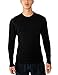 WoolX Men's Explorer Midweight Merino Wool Base Layer Crew Neck Top for Warmth Black
