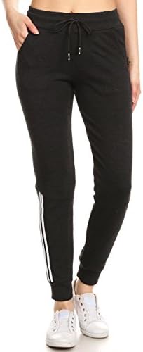 Vibrant Vixen Women's Print Work Out Joggers Jersey Fashion Pants Real Pockets Functional Drawstring (S/M, VJ1054-BLK)
