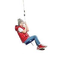 SUMMERSDREAM Disk Seat Swing Daisy Disc Monkey Swing Rope Tree Swing (Blue)