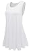 JollieLovin Womens Sleeveless Comfy Plus Size Tunic Tank Top With Flare Hem - White, XL (1X)
