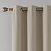 Deconovo Blackout Curtain Panel – Solid Grommet Top, Thermal Insulated & Energy‑Saving, Machine‑Washable Room Darkening Window Treatment for Bedroom & Living Room, 1 Panel, Beige, 42W x 63L