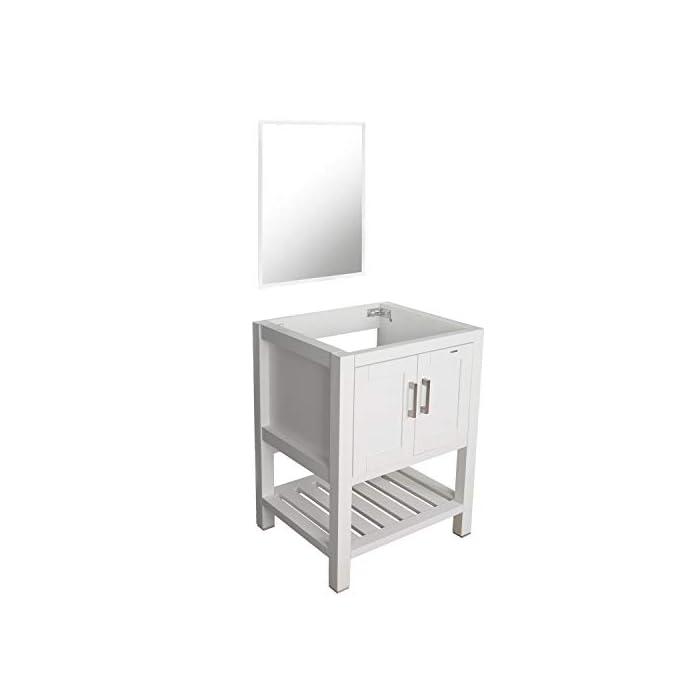 eclife 24” White Bathroom Vanity Modern Pedestal Set