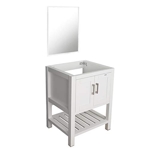 eclife 24” White Bathroom Vanity Modern Pedestal Set