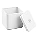 mDesign Bathroom Vanity Canister Jar for Cotton Balls, Swabs, Cosmetic Pads - White