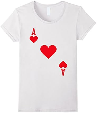 Womens Ace of Hearts Costume T-Shirt Halloween Deck of Cards Large White