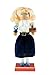 Clever Creations Wooden Teacher Nutcracker | Festive Christmas Decoration | Wearing a Leather Belt with a Navy Blue Velvet Dress | Standing at 10