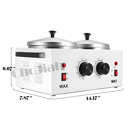ChoJiah Double Wax Warmer Electric Wax Heater Dual Parrafin Hot Facial Skin Equipment SPA